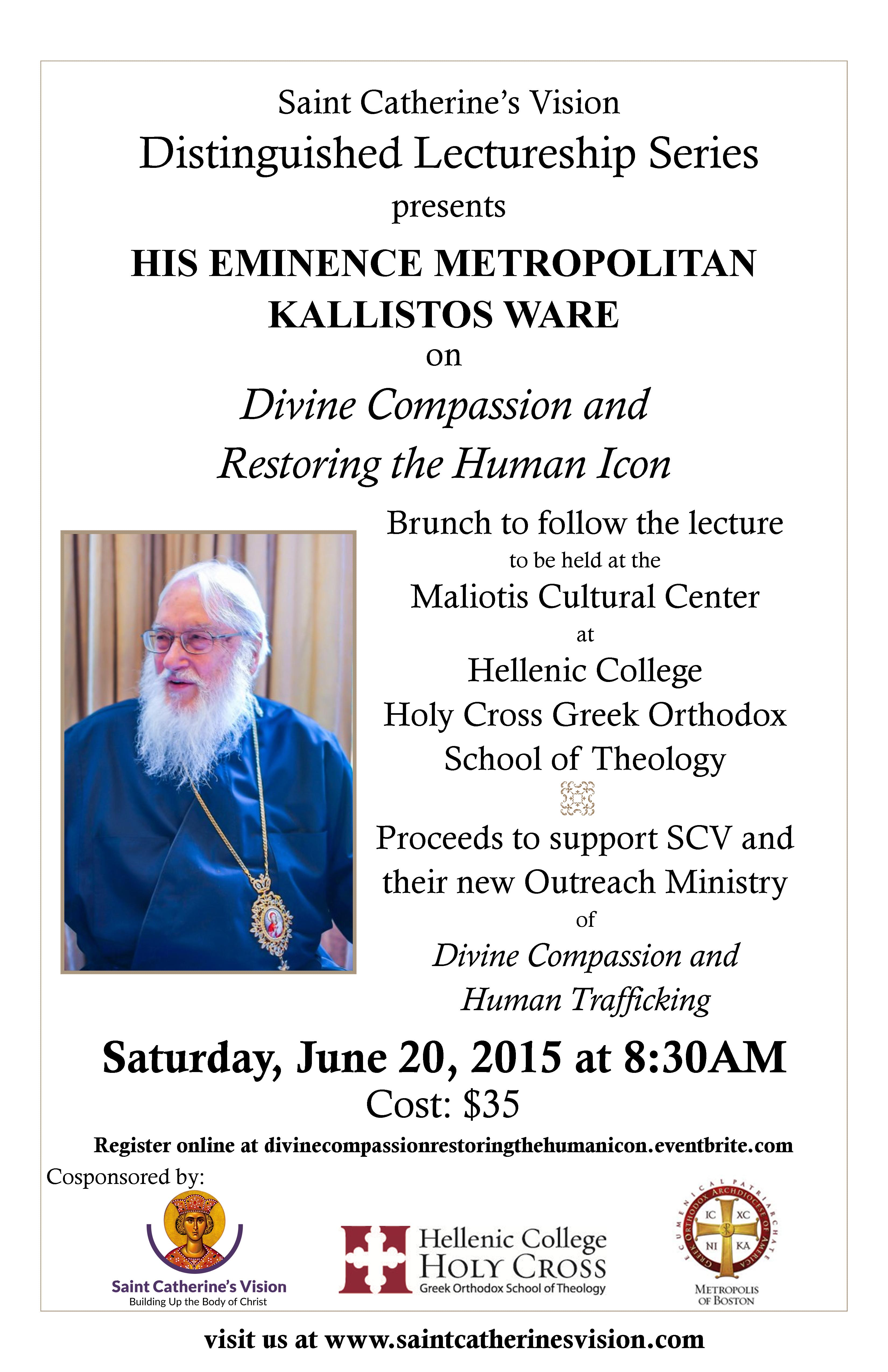 Metropolitan Kallistos Ware to Lecture on ‘Divine Compassion & Restoring the Human Icon’